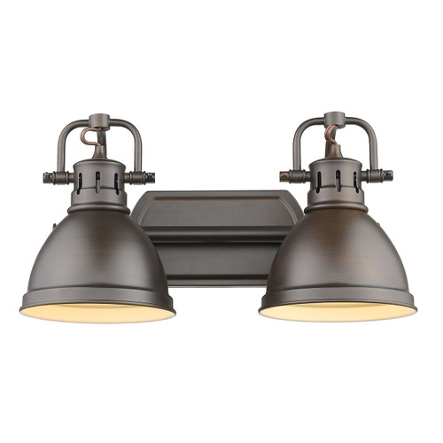 Duncan 2 Light Vanity In Rubbed Bronze With Matching Shade(s) (3602-BA2 RBZ-RBZ)