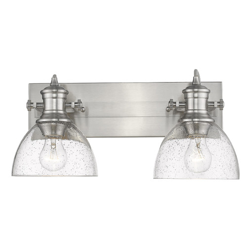 Hines 2 Light Vanity In Pewter With Seeded Glass (3118-BA2 PW-SD)