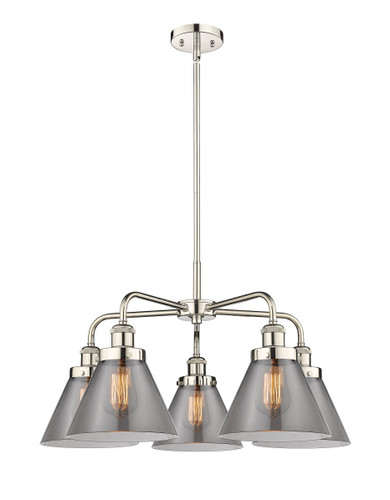 Cone - 5 Light - 26 inch - Polished Nickel - Chandelier (916-5CR-PN-G43)