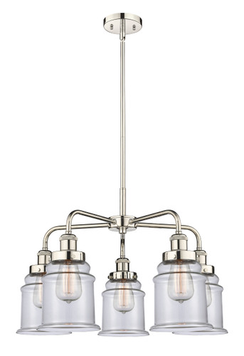 Canton - 5 Light - 25 inch - Polished Nickel - Chandelier (916-5CR-PN-G182)