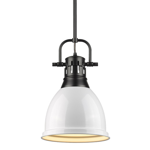 Duncan 1 Light Mini Pendant In Matte Black (3604-S BLK-WH)