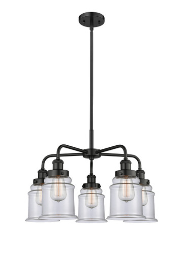 Canton - 5 Light - 25 inch - Matte Black - Chandelier (916-5CR-BK-G182)