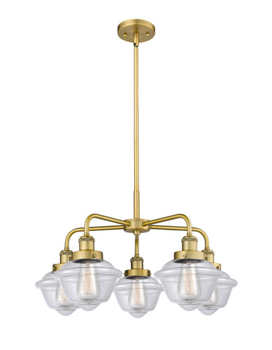 Oxford - 5 Light - 26 inch - Brushed Brass - Chandelier (916-5CR-BB-G532)
