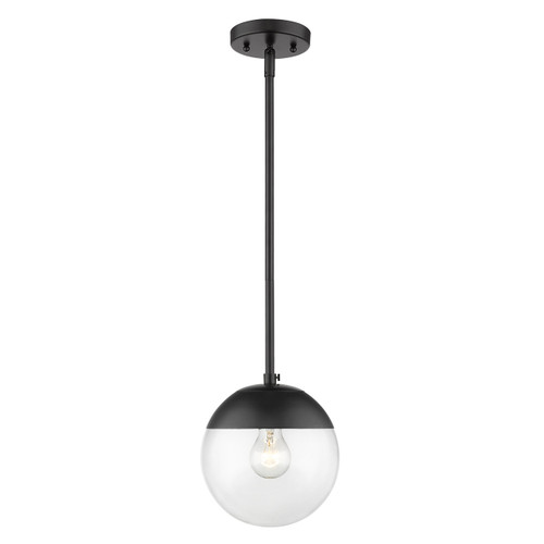 Dixon 1 Light Mini Pendant In Matte Black With Clear Glass (3219-S BLK-BLK)