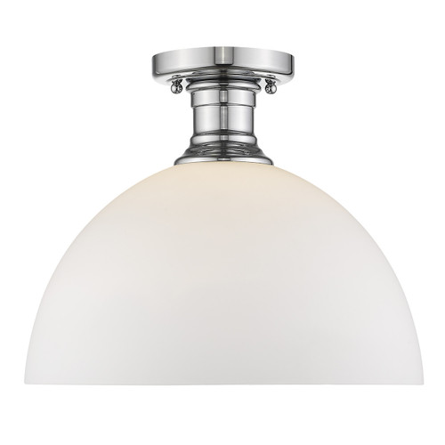 Hines 1 Light Semi-flush In Chrome With Opal Glass (3118-SF14 CH-OP)