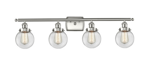 Beacon - 4 Light - 36 inch - Brushed Satin Nickel - Bath Vanity Light (916-4W-SN-G202-6-LED)