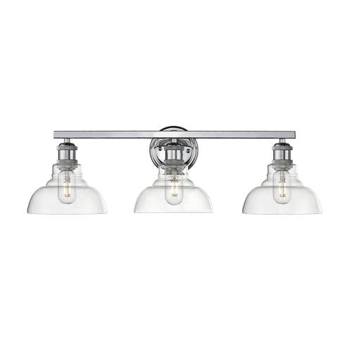 Carver 3 Light Vanity In Chrome With Clear Glass (0305-BA3 CH-CLR)