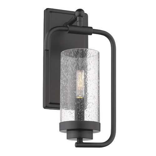 Holden 1 Light Sconce In Matte Black With Seeded Glass (2380-1W BLK-SD)