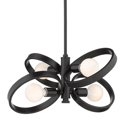 Sloane 4 Light Mini Chandelier In Matte Black (8330-4 BLK)