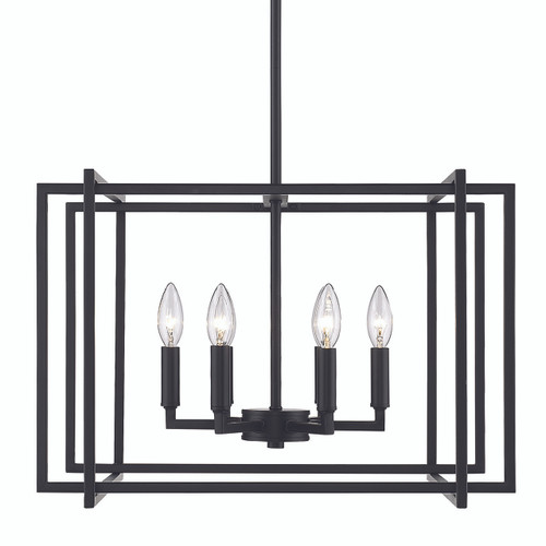 Tribeca 6 Light Chandelier In Matte Black (6070-6 BLK-BLK)