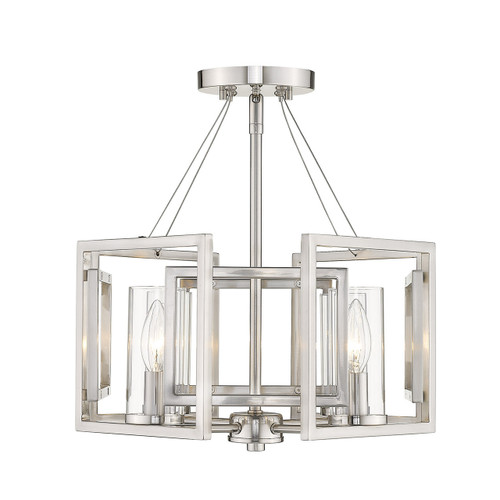 Marco 4 Light Semi-flush/Pendant In Pewter With Clear Glass (6068-SF PW)