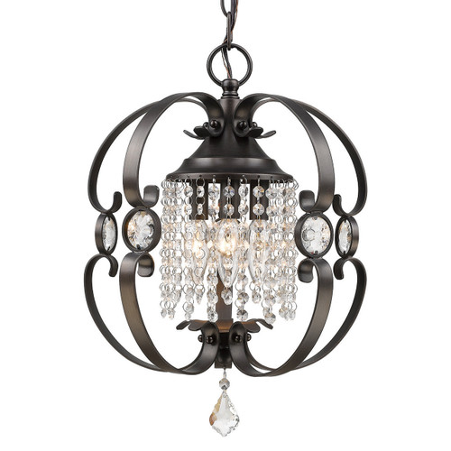 Ella 3 Light Mini Chandelier In Brushed Etruscan Bronze (1323-M3 EBB)