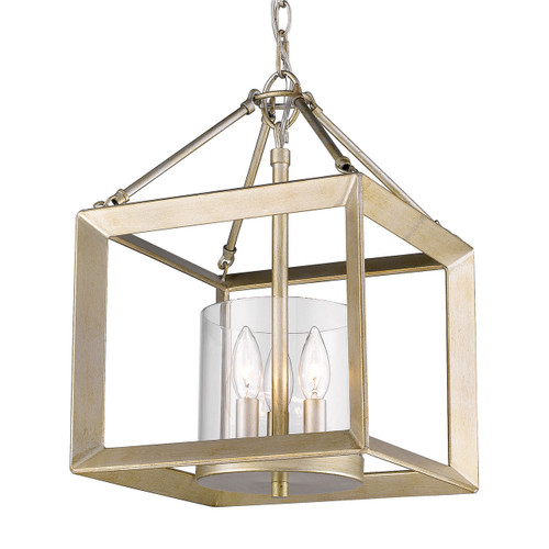 Smyth 3 Light Mini Chandelier In White Gold With Clear Glass (2073-M3 WG-CLR)