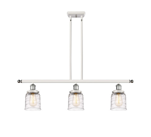 Bell - 3 Light - 36 inch - White Polished Chrome - Stem Hung - Island Light (916-3I-WPC-G513-LED)