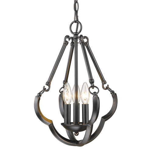 Saxon 3 Light Pendant In Aged Bronze (5926-3P ABZ)