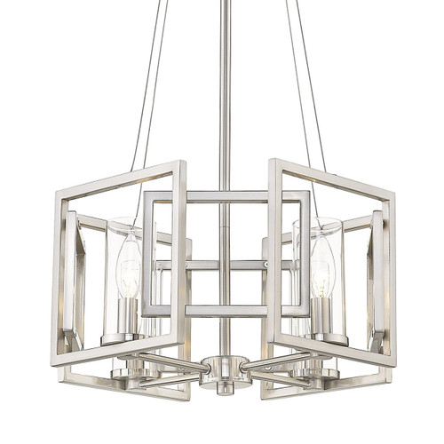Marco 4 Light Pendant In Pewter With Clear Glass (6068-4P PW)