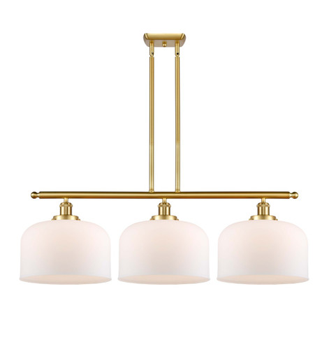 Bell - 3 Light - 36 inch - Satin Gold - Stem Hung - Island Light (916-3I-SG-G71-L)