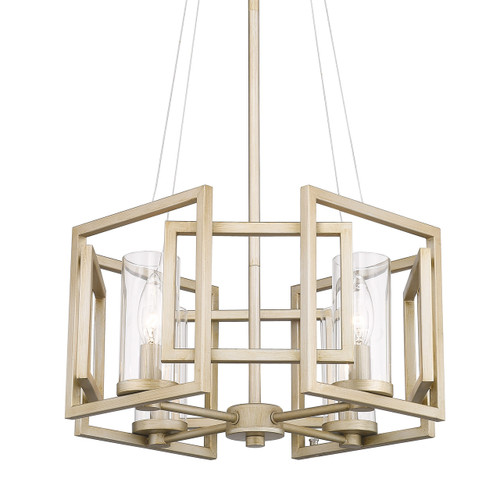 Marco 4 Light Pendant In White Gold With Clear Glass (6068-4P WG)