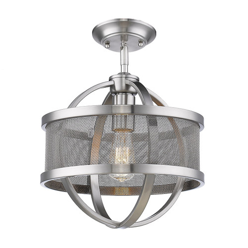 Colson 1 Light Semi-flush/Pendant, Pewter W/ Matching Shade(s) (3167-1SF PW-PW)