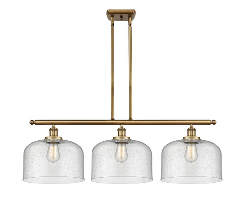 Bell - 3 Light - 36 inch - Brushed Brass - Stem Hung - Island Light (916-3I-BB-G74-L-LED)