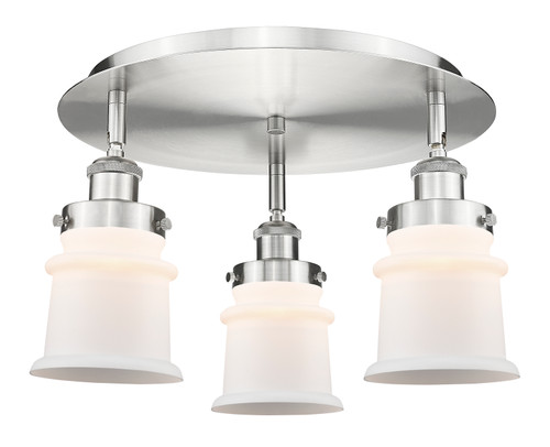 Canton - 3 Light - 17 inch - Satin Nickel - Flush Mount (916-3C-SN-G181S)