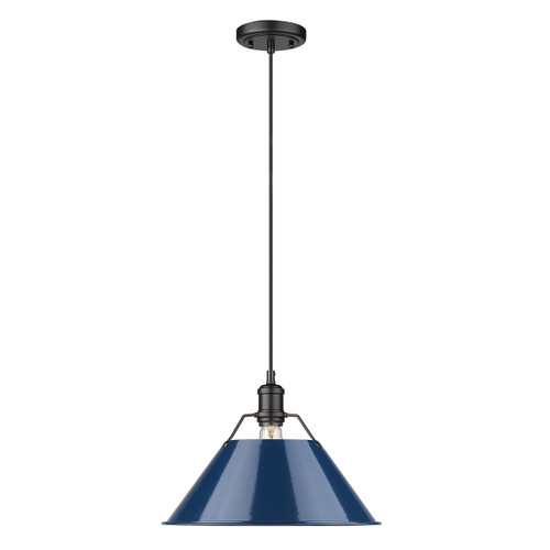 Orwell 1 Light Pendant In Matte Black With Matte Navy Shade(s) (3306-L BLK-NVY)