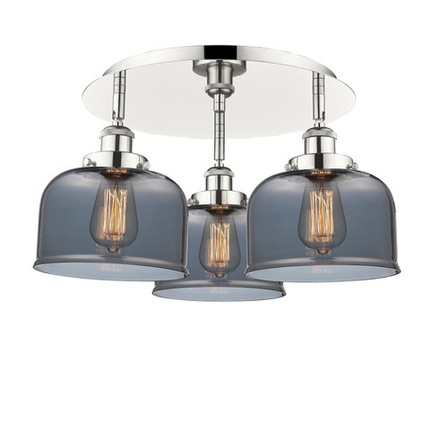 Cone - 3 Light - 20 inch - Polished Nickel - Flush Mount (916-3C-PN-G73)