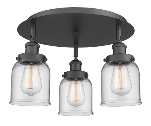 Edison - 3 Light - 17 inch - Matte Black - Flush Mount (916-3C-BK-G52)