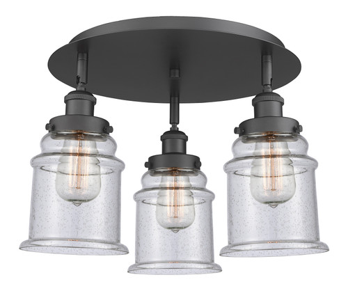 Whitney - 3 Light - 18 inch - Matte Black - Flush Mount (916-3C-BK-G184)