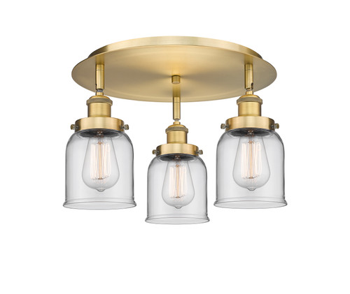 Edison - 3 Light - 17 inch - Brushed Brass - Flush Mount (916-3C-BB-G52)