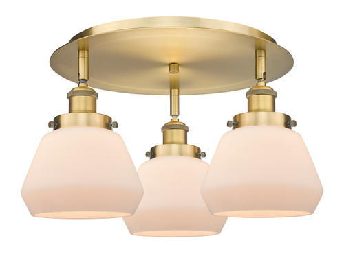 Fulton - 3 Light - 19 inch - Brushed Brass - Flush Mount (916-3C-BB-G171)