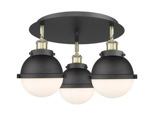 Ballston Urban - 3 Light - 19 inch - Black Antique Brass - Flush Mount (916-3C-BAB-HFS-61-BK)