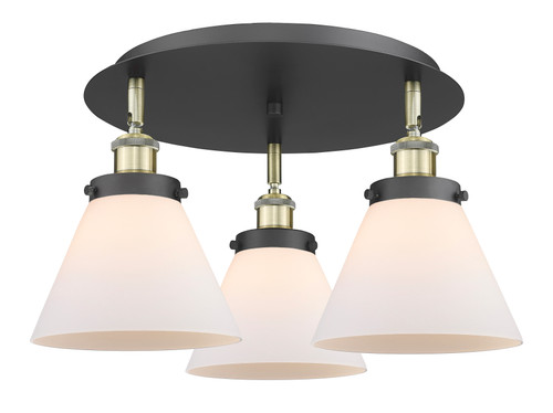 Cone - 3 Light - 20 inch - Black Antique Brass - Flush Mount (916-3C-BAB-G41)