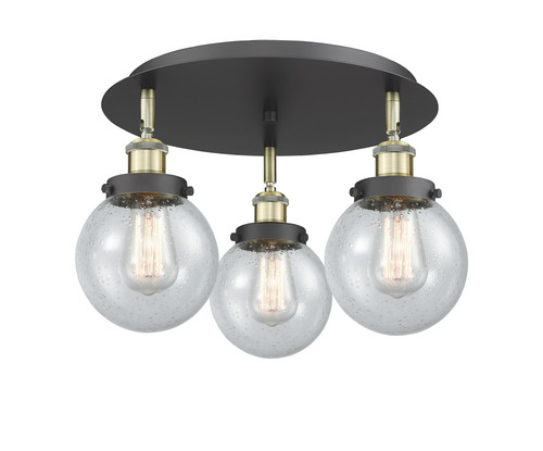 Beacon - 3 Light - 18 inch - Black Antique Brass - Flush Mount (916-3C-BAB-G204-6)