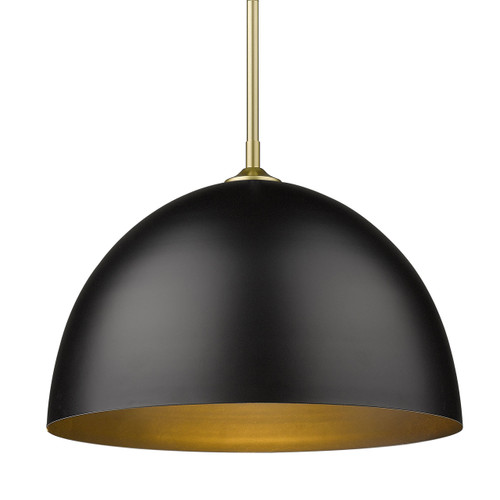 Zoey 1 Light Pendant In Olympic Gold With Matte Black Shade(s) (6956-L OG-BLK)