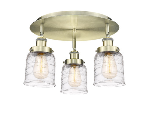 Bell - 3 Light - 17 inch - Antique Brass - Flush Mount (916-3C-AB-G513)