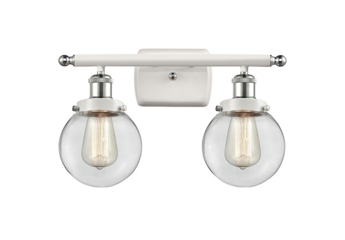 Beacon - 2 Light - 16 inch - White Polished Chrome - Bath Vanity Light (916-2W-WPC-G202-6-LED)