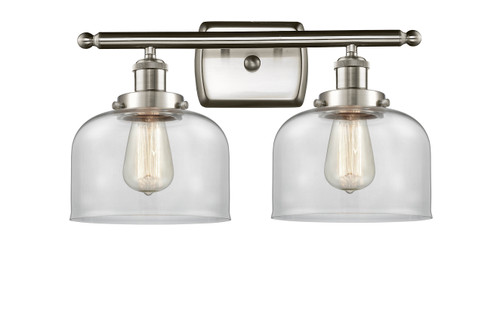 Bell - 2 Light - 18 inch - Brushed Satin Nickel - Bath Vanity Light (916-2W-SN-G72-LED)