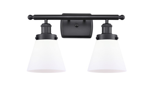 Cone - 2 Light - 16 inch - Matte Black - Bath Vanity Light (916-2W-BK-G61-LED)