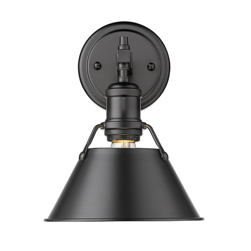 Orwell 1 Light Vanity In Matte Black With Matching Shade(s) (3306-BA1 BLK-BLK)