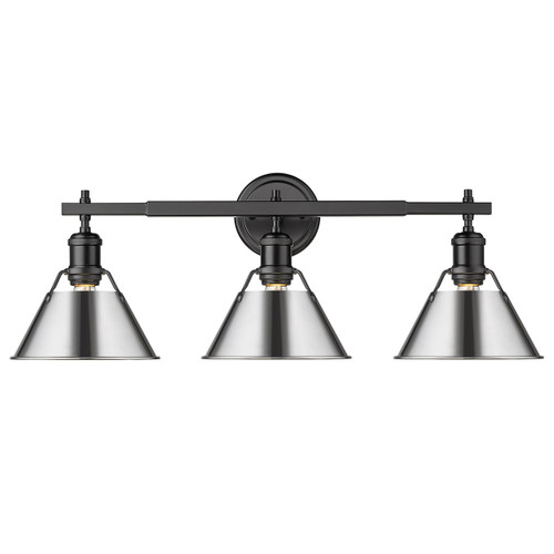 Orwell 3 Light Vanity In Matte Black (3306-BA3 BLK-CH)