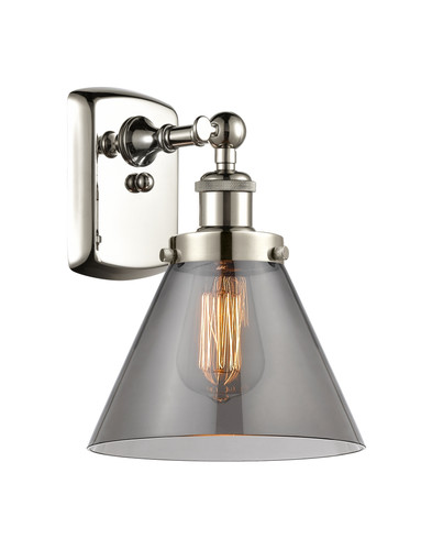 Cone - 1 Light - 8 inch - Polished Nickel - Sconce (916-1W-PN-G43-LED)