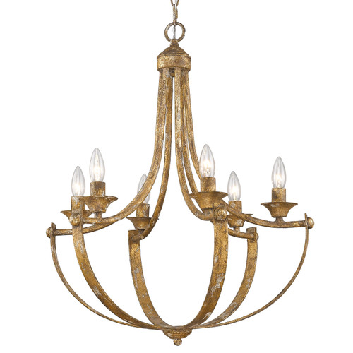 Victoria 6 Light Chandelier In Heirloom Gold (0815-6 HG)