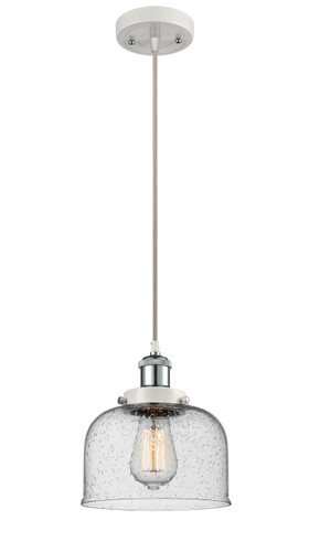 Bell - 1 Light - 8 inch - White Polished Chrome - Cord hung - Mini Pendant (916-1P-WPC-G74-LED)