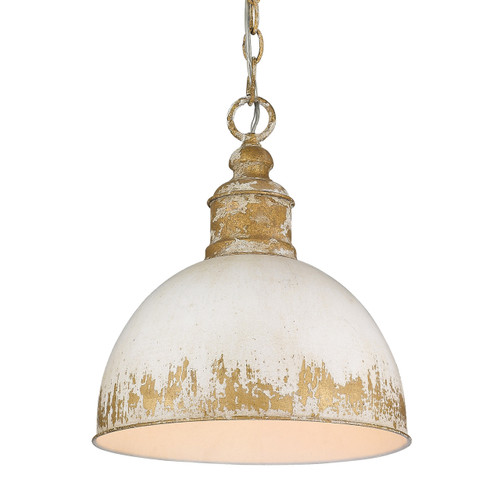 Alison 1 Light Pendant In Vintage Gold W/ Antique Ivory Shade(s) (0809-M VG-AI)