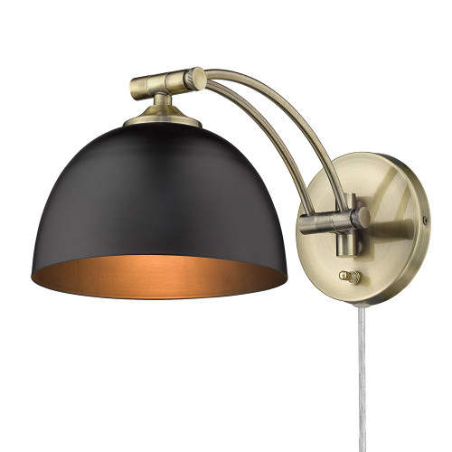 Rey Articulating 1 Light Wall Sconce (3688-A1W AB-BLK)
