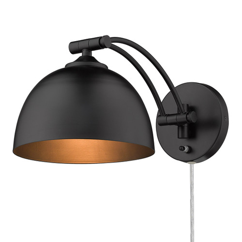 Rey Articulating 1 Light Wall Sconce (3688-A1W BLK-BLK)