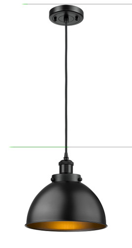 Derby - 1 Light - 10 inch - Matte Black - Cord hung - Mini Pendant (916-1P-BK-MFD-10-BK-LED)