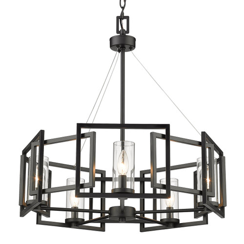 Marco 5 Light Chandelier In Matte Black With Clear Glass (6068-5 BLK)