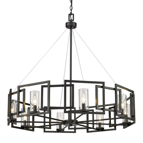Marco 8 Light Chandelier In Matte Black With Clear Glass (6068-8 BLK)